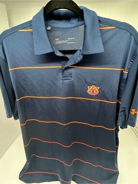 LG Navy Polo with Orange Stripes